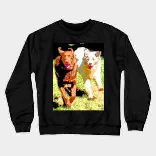 Dogs Running Abstract Crewneck Sweatshirt